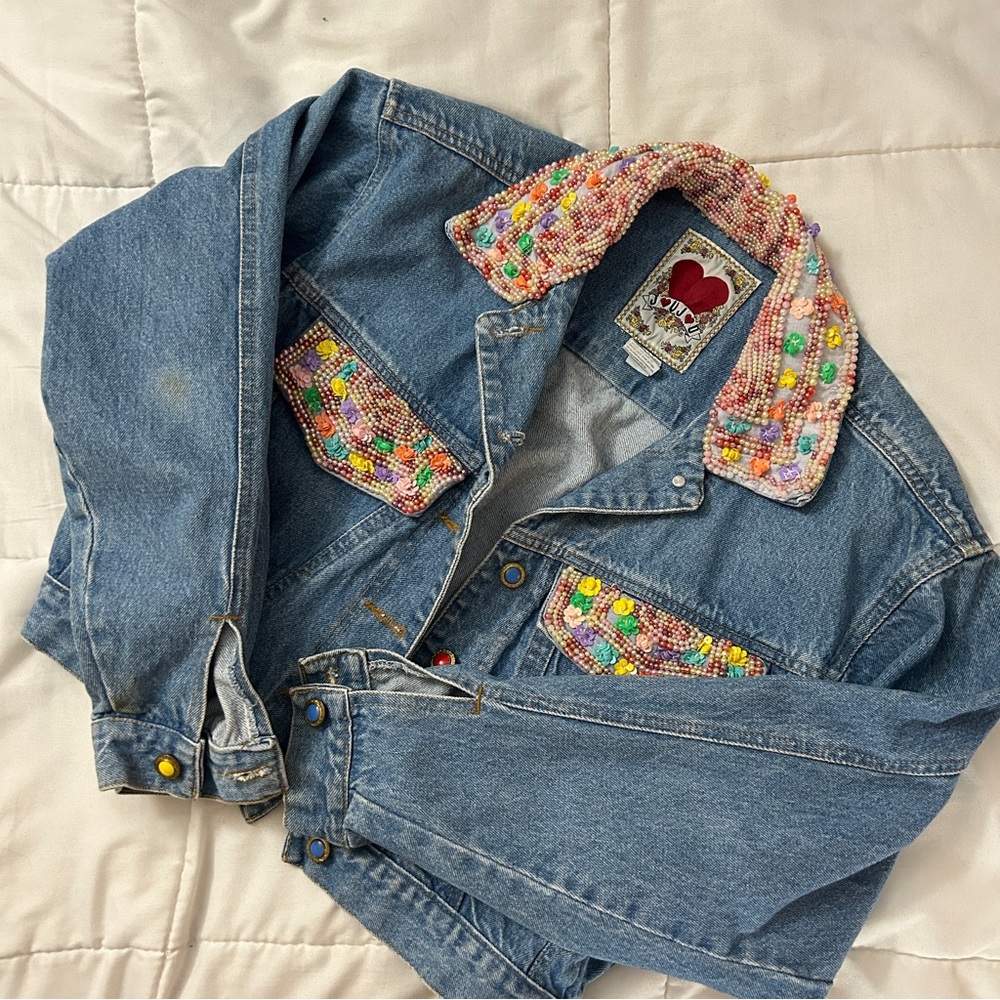 Vintage denim embroidered Jou Jou jean jacket